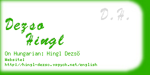 dezso hingl business card